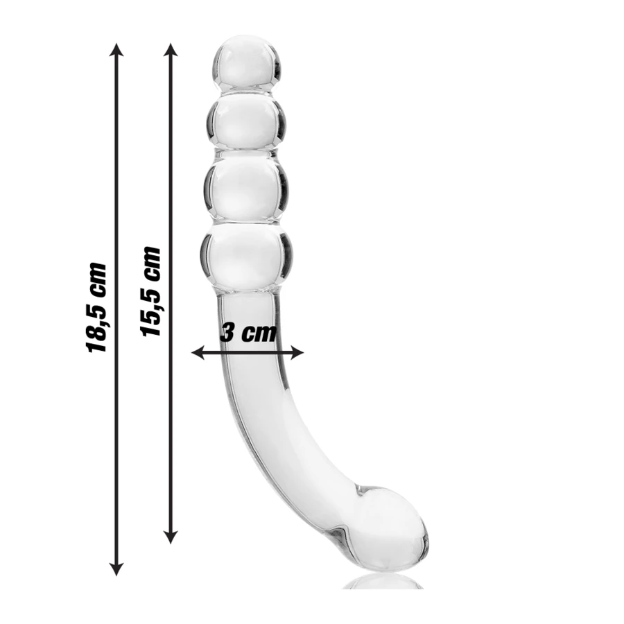 NEBULA SERIES BY IBIZA - MODELLO 14 DILDO IN VETRO BOROSILICATO 18,5 X 3 CM ROSA